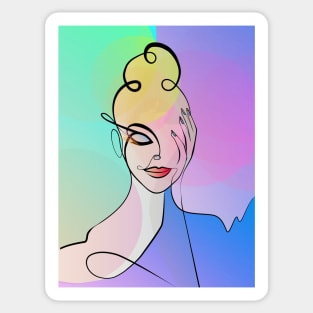 Woman Pop Art - Colorful Comic Art Sticker